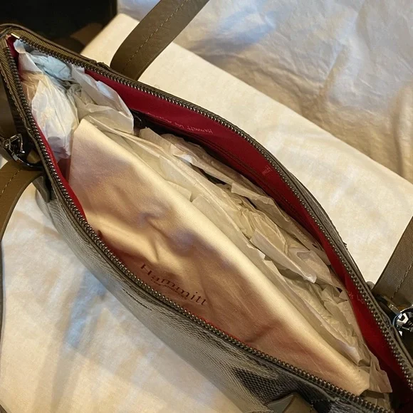 Hammitt Addie Medium Snake-Print Olivine Leather Tote Crossbody Bag - Picture 13 of 13